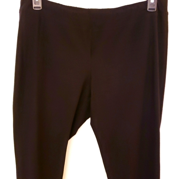 Eileen Fisher Black Pullon Viscose Blend Slim Leg Pants Size L EUC - Picture 2 of 8